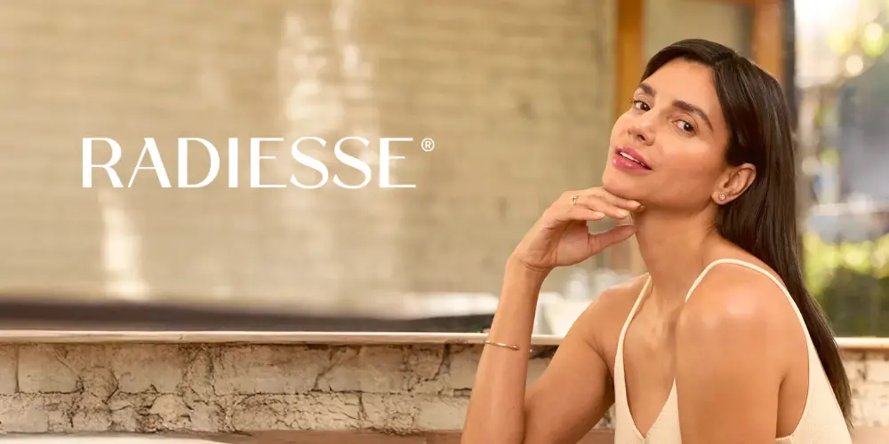 Beautiful woman who has received Radiesse treatments.